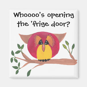 Imán Cute Horned Owl Pinting