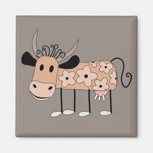 Imán Cute ilustrado Vaca (Frente)