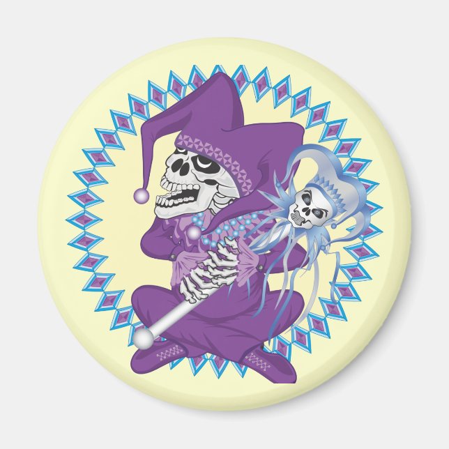 Imán Cute Jester Skull (Frente)