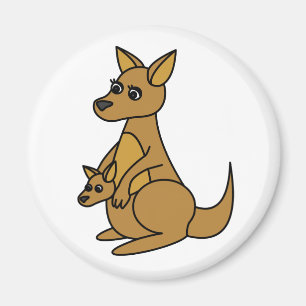 Imán Cute Kangaroo y Joey