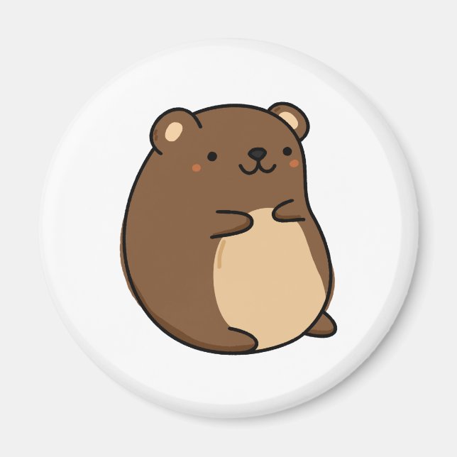 Imán Cute Kawaii Baby Brown Bear (Frente)