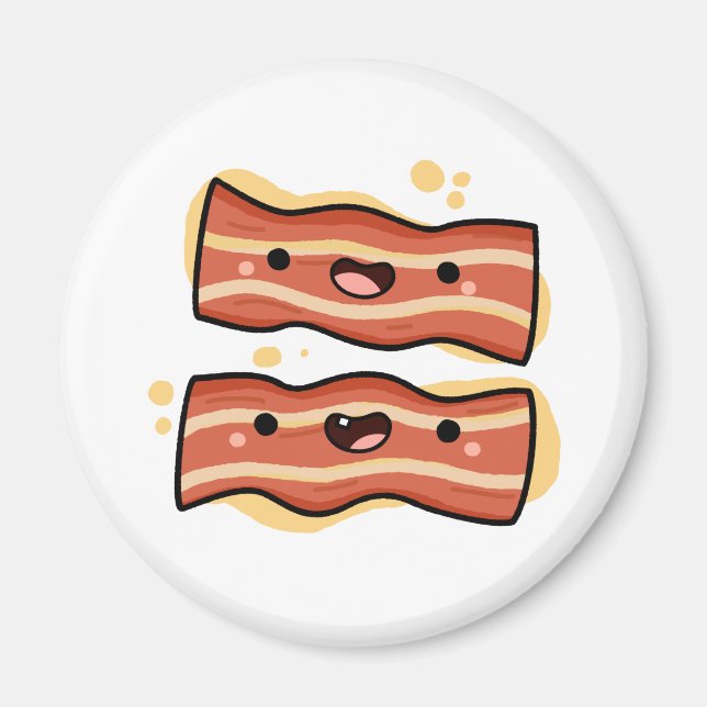 Imán Cute Kawaii Bacon Strips (Frente)