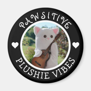 Imán Cute Kawaii Black Pawsitive Plushie Vibes Foto