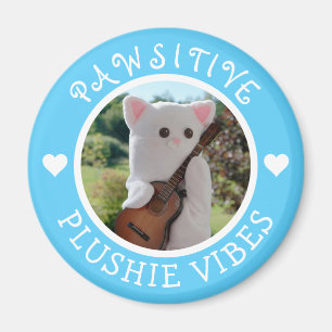 Imán Cute Kawaii Blue Pawsitive Plushie Vibes Foto
