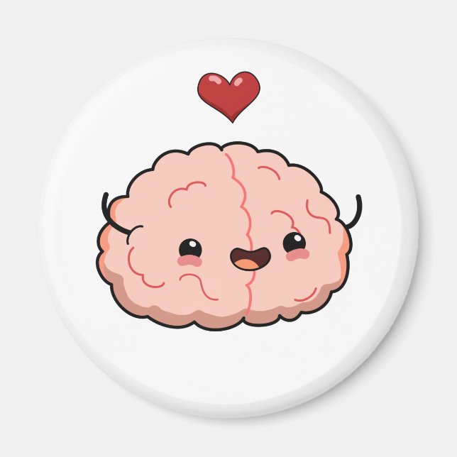 Imán Cute Kawaii Brain (Frente)