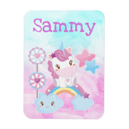 Imán Cute Kawaii Dreamy Unicorn Nube Arcoiris