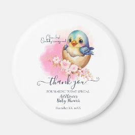 Imán Cute Kawaii Egg Bird Elegant Floral Baby Shower