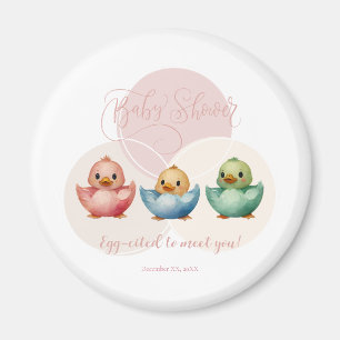 Imán Cute Kawaii Egg Birds Pastel de Baby Shower de col
