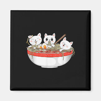 Imán Cute Kawaii Gatos Ramen Noodles Anime Gato Japonés