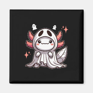 Imán Cute Kawaii Halloween Ghost Axolotl