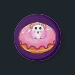 Imán Cute Kawaii Hamster in Pink Frosted Donut Art<br><div class="desc">Satisfy your sweet tooth with this incredibly cute hamster and donut design! The artwork showcases a cheerful little hamster peeking out from the hole of a huge, glossy pink donut complete with colorful sprinkles. This fun, kawaii-style illustration is perfect for children's clothing, sweet birthday party invitations, cute stickers, or as...</div>