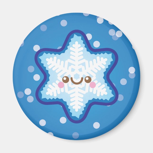 Imán Cute Kawaii Navidades Snowflake Fridge Magnet (Frente)
