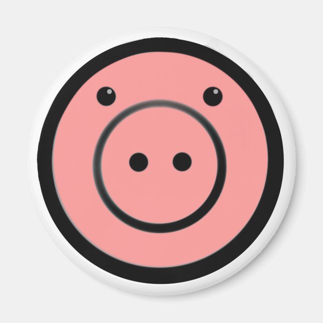 Imán Cute Kawaii Pink Piggy Vector de Cerdo (Frente)