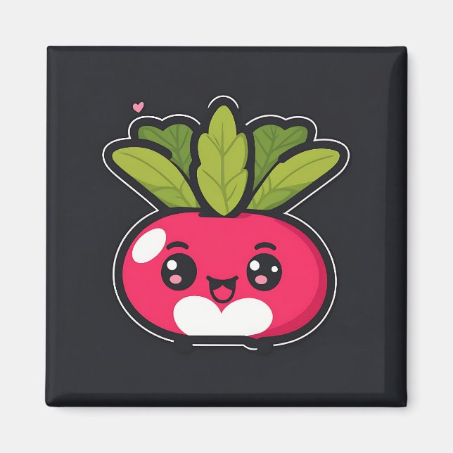 Imán Cute Kawaii Radish (Frente)
