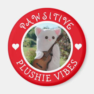 Imán Cute Kawaii Red Pawsitive Plushie Vibes Foto