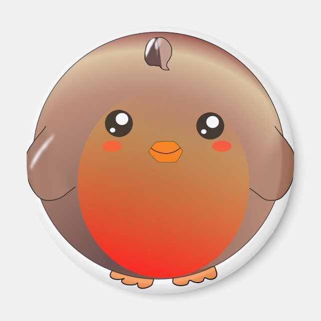 Imán Cute kawaii robin red mama imnet (Frente)