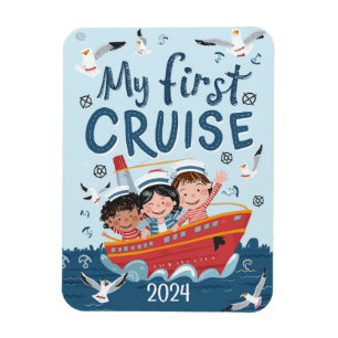 Imán Cute Kids My First Cruise Personalizado