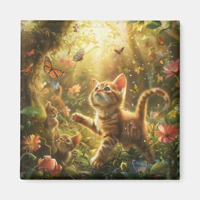 Imán Cute Kitten Digital Art Magnet (Frente)