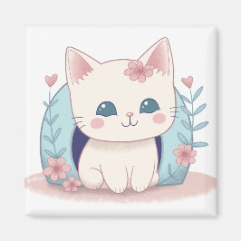 Imán Cute Kitty Personalizado Kawaii Chibi