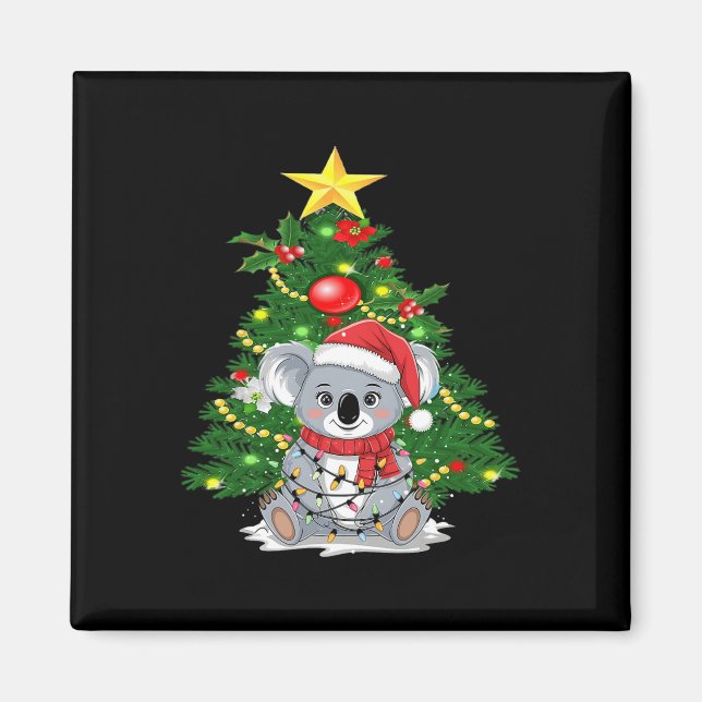 Imán Cute Koala Y Árbol De Navidad Koala Lover Christma (Frente)