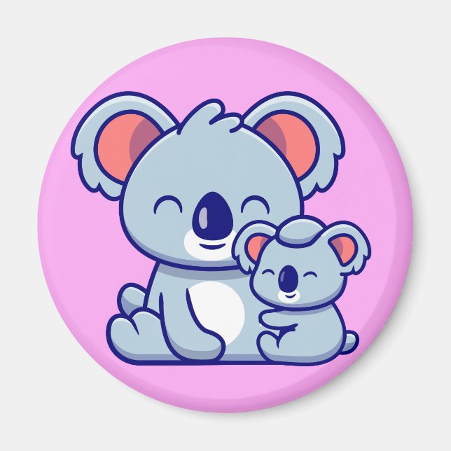 Imán Cute Koala Y Baby Magnet (Frente)