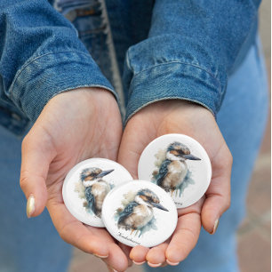 Imán Cute Kookaburra en una sucursal, personalizado