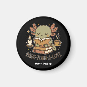 Imán Cute Libro Axolotl Acogedor Page-Turn-a-Lotl