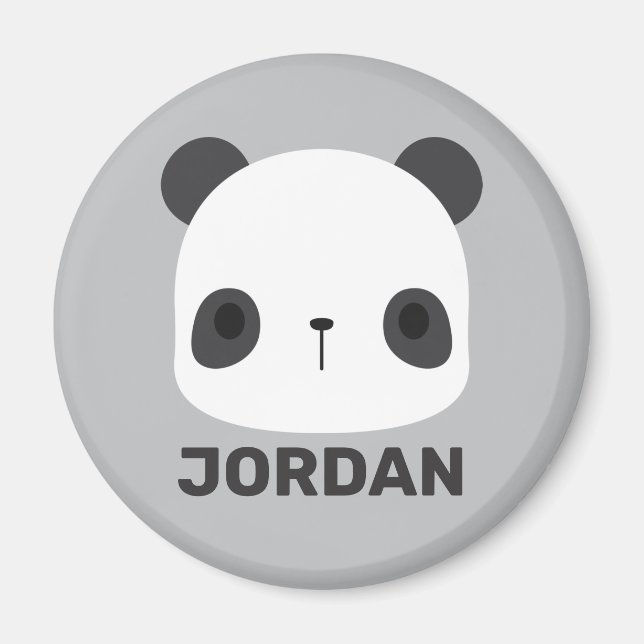Imán Cute Little Panda Bear with Personalized Name (Frente)