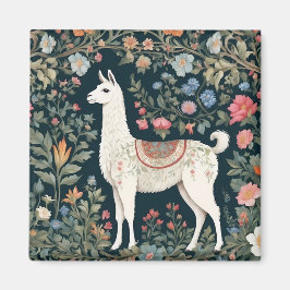 Imán Cute Llama Elegante Floral