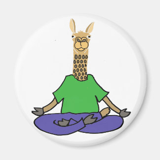 Imán Cute Llama haciendo Personalizado de yoga