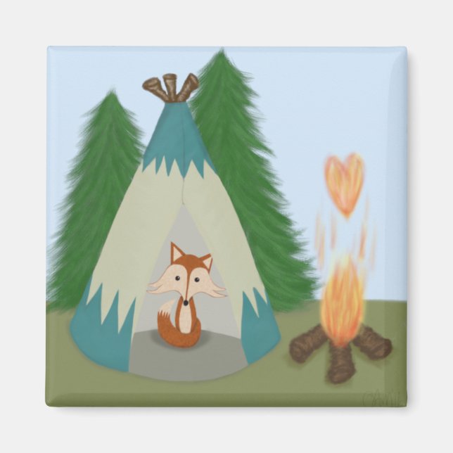 Imán Cute Lone Fox (Frente)