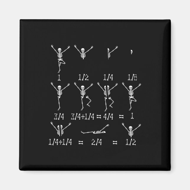 Imán Cute Math Teacher Equation Skeleton Math Students (Frente)