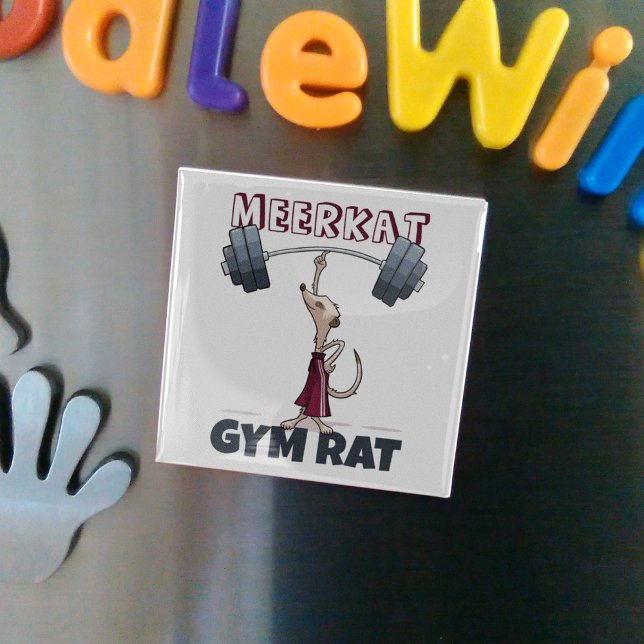Imán Cute Meerkat Gym Rat Funny Weightlifer Personaliza (Subido por el creador)