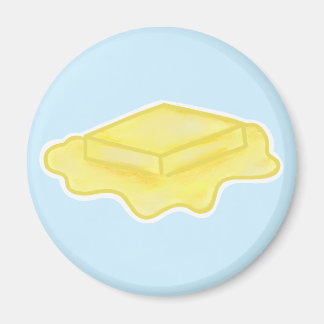Imán Cute Melting Butter Pat on Blue