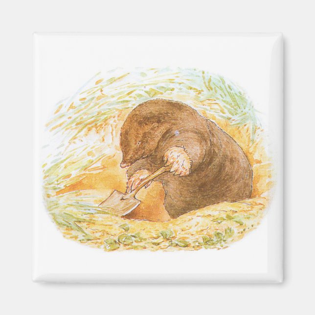 Imán Cute Mole (Arte Animal para Niños) (Beatrix Potter (Frente)