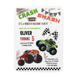 Imán Cute Monster Camión Niños Tarjeta Flexible de Cump