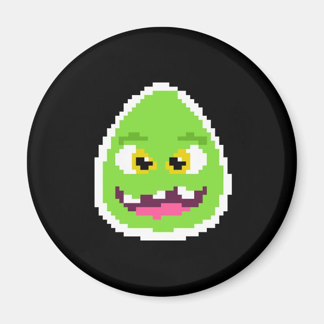 Imán Cute monstruo de huevo pixelado (Frente)