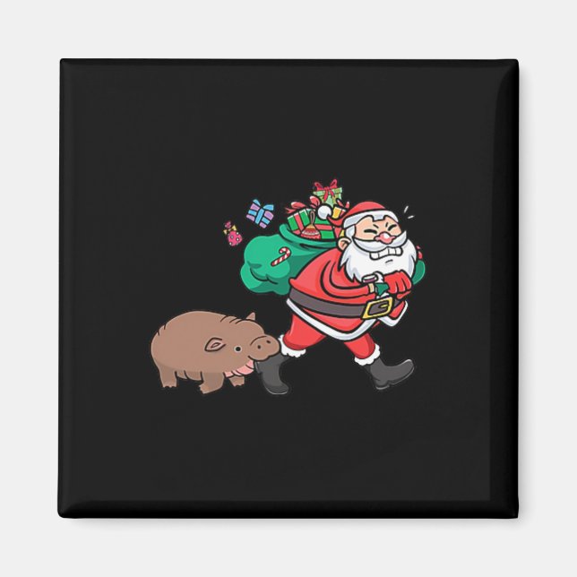 Imán Cute Moo Deng&amp; Santa Ba (Frente)