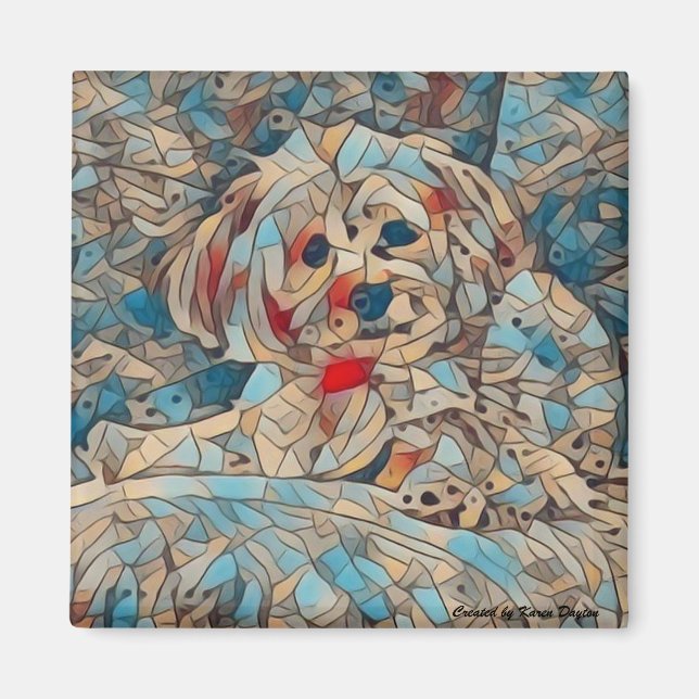 Imán Cute Morkie Magnet de Cobre (Frente)