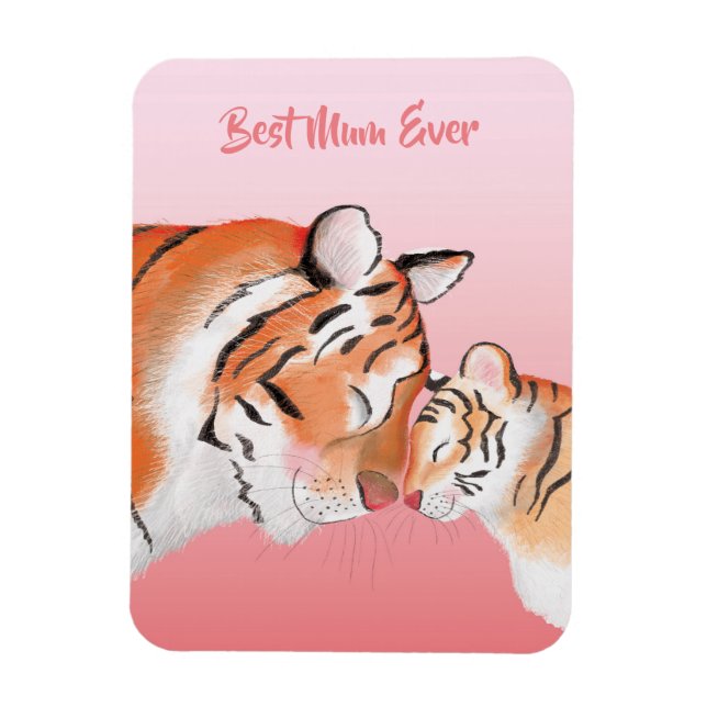 Imán Cute mother and baby tiger magnet (Vertical)