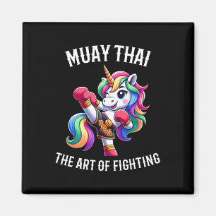 Imán Cute Muay Thai Unicorn - Kickboxing y Unicornio Th