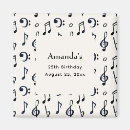 Imán Cute Musical Notes Pattern Birday