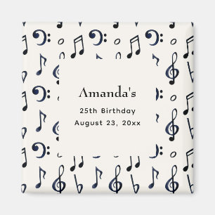 Imán Cute Musical Notes Pattern Birday