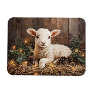 Imán Cute Navidades Lamb Rústica Pintura