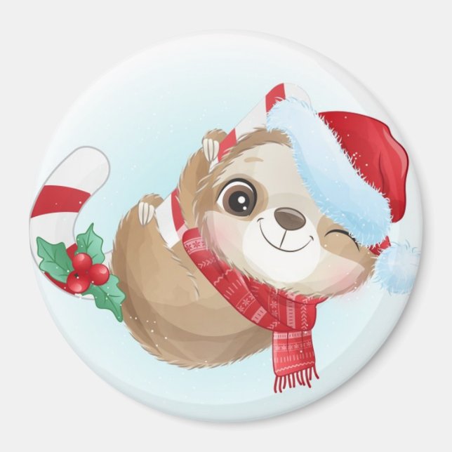 Imán Cute Navidades Sloth Magnet (Frente)