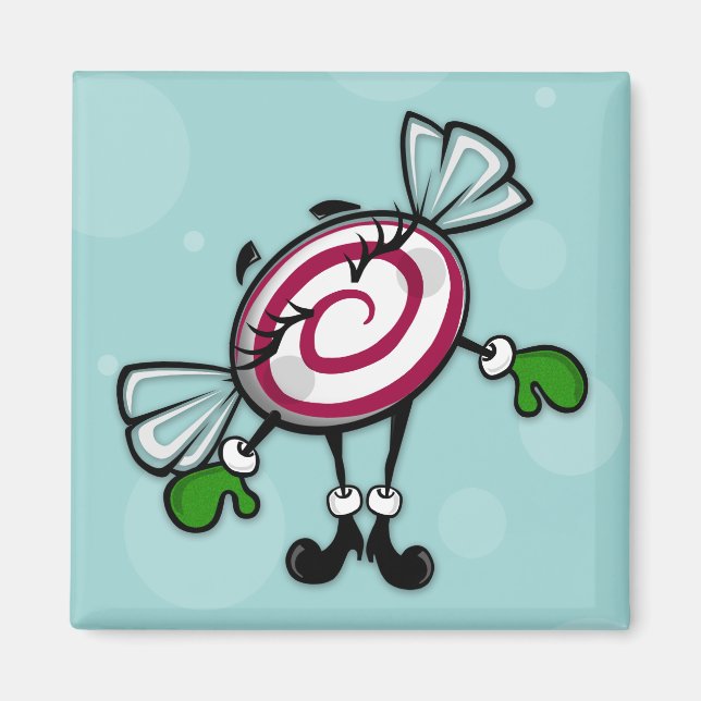 IMÁN CUTE NAVIDADES VACACIONES CANDY SQUARE MAGNET (Frente)