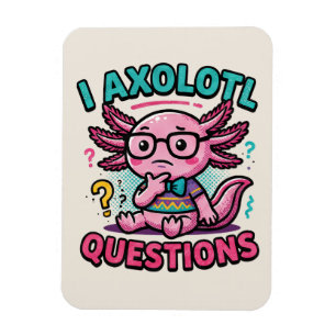 Imán Cute Nerd Axolotl I Axolotl Preguntas Marcas Meme