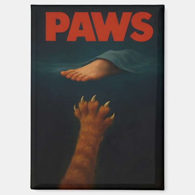 Imán Cute Orange Tabby vs Human Foot (Anverso)