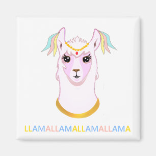 Imán Cute Ornamented Llama Magnet