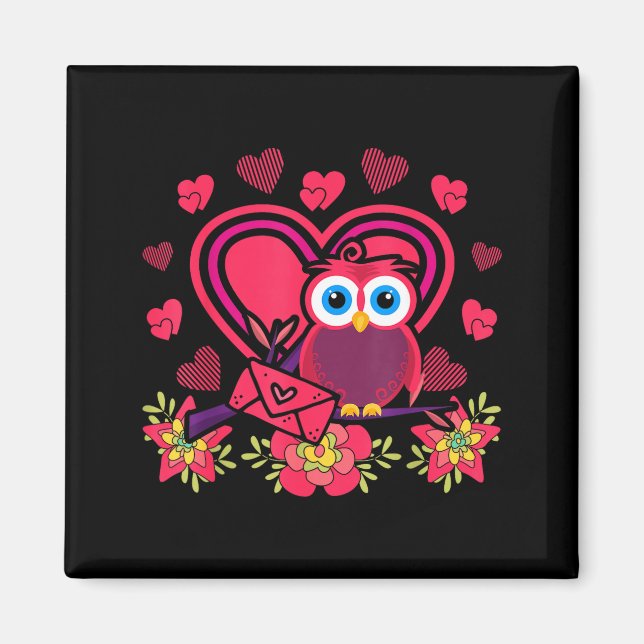 Imán Cute Owl Valentines Day Gift Bird Owl  (Frente)